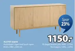 JYSK ALSTED skænk, DKK 1150 tilbud