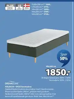 JYSK FJELNA M + EKSO boxmadras, DKK 1850 tilbud