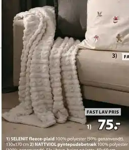 JYSK SELENIT fleece-plaid, DKK 75 tilbud