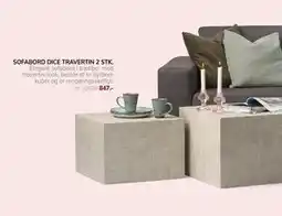 Daells Bolighus SOFABORD DICE TRAVERTIN 2 STK., DKK 847 tilbud