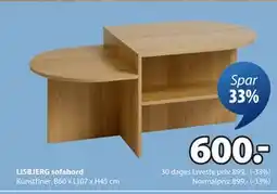 JYSK LISBJERG sofabord, DKK 600 tilbud