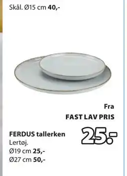 JYSK FERDUS tallerken tilbud