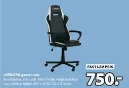 JYSK LERBJERG gamer-stol, DKK 750 tilbud