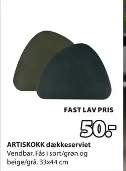 JYSK ARTISKOKK dækkeserviet, DKK 50 tilbud