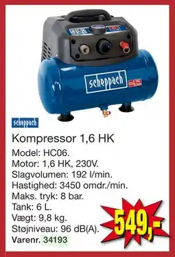 Harald Nyborg Kompressor 1,6 HK, DKK 549 tilbud