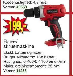 Harald Nyborg Bore-/ skruemaskine, DKK 199 tilbud