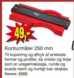 Harald Nyborg Konturmåler 250 mm, DKK 49 tilbud
