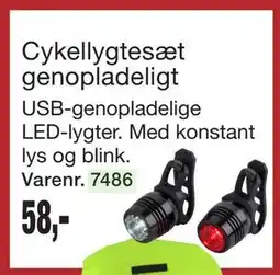 Harald Nyborg Cykellygtesæt genopladeligt, DKK 58 tilbud