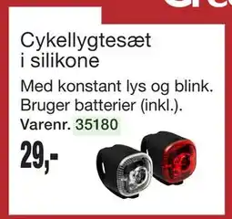 Harald Nyborg Cykellygtesæt i silikone, DKK 29 tilbud