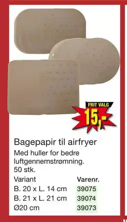 Harald Nyborg Bagepapir til airfryer, DKK 50 tilbud