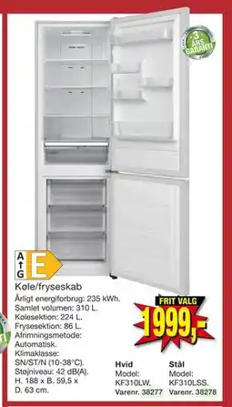 Harald Nyborg Køle/fryseskab, DKK 1999 tilbud