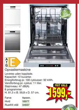 Harald Nyborg Opvaskemaskine, DKK 1599 tilbud