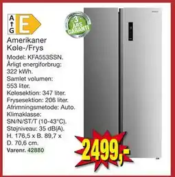 Harald Nyborg Amerikaner Køle-/Frys, DKK 2499 tilbud