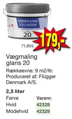 Harald Nyborg Vægmaling glans 20, DKK 179 tilbud