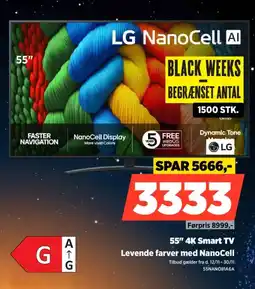 Power LG 55" 4K Smart TV Levende farver med NanoCell tilbud