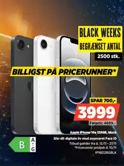 Power Apple iPhone 16e 128GB, black Sikr dit digitale liv med avanceret Face ID tilbud