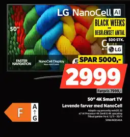 Power LG 50" 4K Smart TV Levende farver med NanoCell tilbud