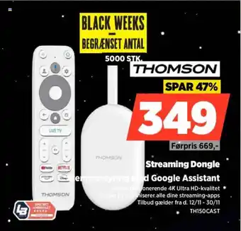 THOMSON Streaming Dongle Gemmestyring med Google Assistant