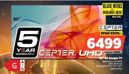 Power Cepter 85" 4k google tv tilbud