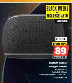 Power Feel Bluetooth-højttaler Indbygget mikrofon tilbud