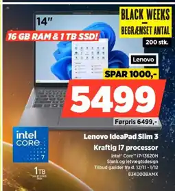 Power Lenovo ideapad slim 3 kraftig 17 processor tilbud
