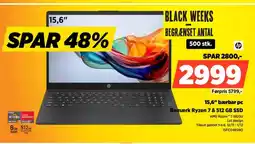 Power Hp 15,6" bærbar pc bemærk ryzen 7 & 512 gb tilbud