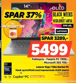 Power Lenovo Lenovo Yoga 7 Slim Bærbar PC Slank og kraftfuld med imponerende OLED skærm tilbud