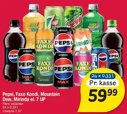 Fakta Tyskland Pepsi / Faxe Kondi / Mountain Dew / Mirinda / 7 UP tilbud