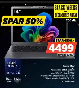 Power Aspire 14 Al Fantastisk OLED-skærm tilbud