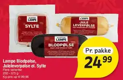 Fakta Tyskland Lampe Blodpølse / Juleleverpølse / Sylte tilbud