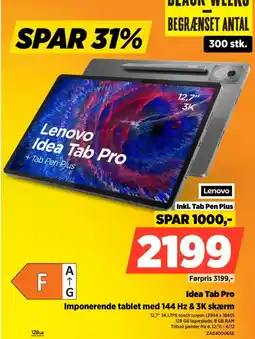 Power Lenovo Idea Tab Pro Imponerende tablet med 144 Hz & 3K skærm tilbud