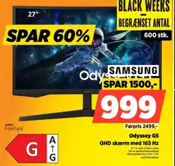 Power SAMSUNG Odyssey G5 QHD skærm med 165 Hz tilbud