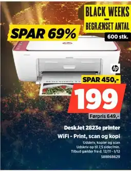 Power Hp deskjet 2823e printer wifi - print, scan og kopi tilbud