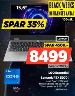 Power Lenovo LOQ Essential Bemærk RTX 5070! tilbud