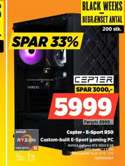 Power Cepter-E-Sport R50 RYZEN Custom-built E-Sport gaming PC tilbud