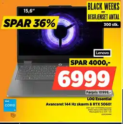 Power Lenovo LOQ Essential Avanceret 144 Hz skærm & RTX 5060! tilbud