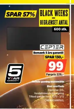 Power Cepter nebula gaming musemåtte blød overflade tilbud