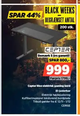 Power Cepter cepter rise elektrisk gaming bord el-justerbar tilbud