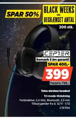Power CEPTER Tetra wireless headset Tri-mode-tilslutning tilbud