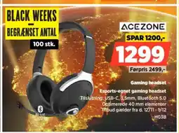 Power Acezone gaming headset esports-egnet gaming headset tilbud