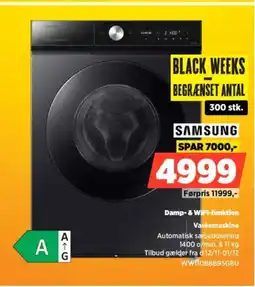 Power SAMSUNG Damp- & WiFi-funktion Vaskemaskine tilbud