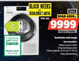 Power Miele testvinder med damp tørretumbler tilbud