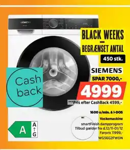 Power Siemens 1600 o/min. & i-dos vaskemaskine tilbud