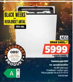 Power AEG Topserie med WiFi Int. opvaskemaskine tilbud