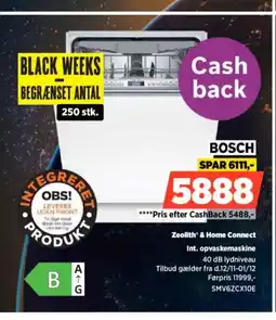 Power Bosch zeolith & home connect int. opvaskemaskine tilbud