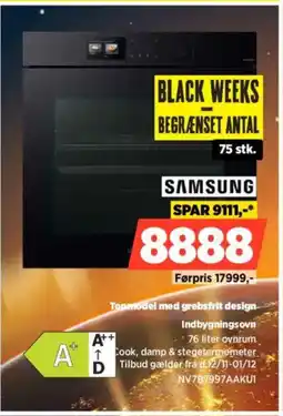 Power Samsung topmodel med grebsfrit design indbygningsovn tilbud