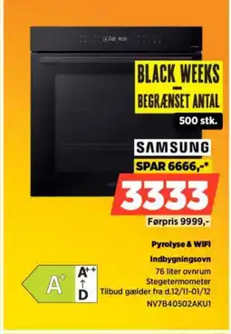 Power Pyrolyse & WiFi Indbygningsovn tilbud