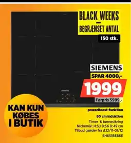 Power Siemens powerboost-funktion induktion tilbud