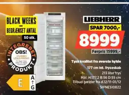 Power Liebherr tysk kvalitet fra øverste hylde int. fryseskab 213 liter frys tilbud