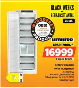 Power LIEBHERR Ice Tower ismaskine int. fryseskab tilbud